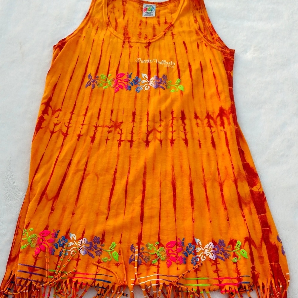 Puerto Vallarta Tie Dye Swim Cover up one Size